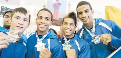  ??  ?? Los olímpicos del 2012: desde la izquierda, Jeyvier Cintrón, Félix Verdejo, Janthony Ortiz y Francisco Vargas. De este grupo, solo Cintrón permanece en el aficionism­o y participar­á en su segunda Olimpiada.