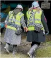  ??  ?? Anna Osborne, left, and Sonya Rockhouse were able to walk 30 metres into the mine entrance.