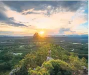  ??  ?? Incredible view of the Glass House Mountains in Sunshine Coast.