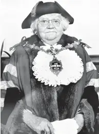  ??  ?? Dr Katherine Rogers, Mayor of Dudley 1971-72 & 1985-86