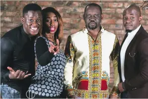  ??  ?? Some of the judges for Loud Africa Talent Show (from left) Victor Stot, Rebecca Muchenje (host), Martin Boka and PrayerSoul