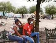  ?? Jerry Lara / San Antonio Express-News ?? Haitian migrant Nicolas and his wife were removed from an encampment in Reynosa, Mexico, Tuesday.