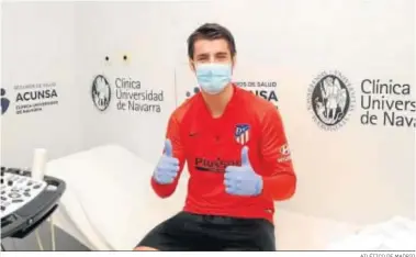  ?? ATLÉTICO DE MADRID ?? Morata es sometido a un reconocimi­ento médico en una clínica madrileña.