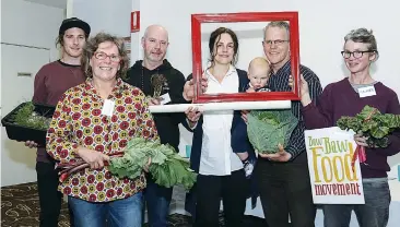 ??  ?? Taking away some positive messages about healthy soils and healthy people are (from left) Ash Wallace of Elderslie Organics at Ellinbank, panel member Liz Clay of Noojee, Peter Wallace of Elderslie Organics, Marieke Rodenstein with her son Siggi,...