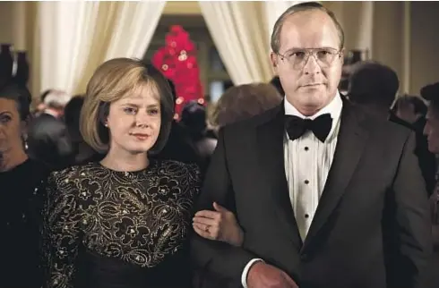  ?? Matt Kennedy Annapurna Pictures ?? ADAMS PLAYS the forceful wife of Dick Cheney in Adam McKay’s “Vice,” starring Christian Bale. The actress, off-screen at right, has a similar, take-no-prisoners approach.