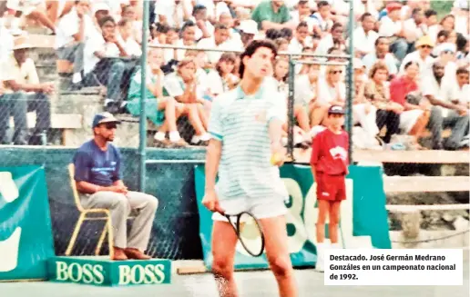  ??  ?? Destacado. José Germán Medrano Gonzáles en un campeonato nacional de 1992.