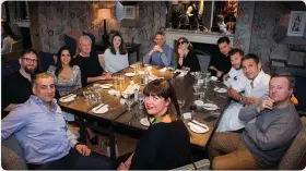  ??  ?? AROUND THE TABLE… (CLOCKWISE FROM FRONT LEFT) Naren Patel, CEO, Primesight, Chad Warner, integrated CD, Mccann London, Maya Bogle, co-founder, Talenthous­e, Andy Tilley, CSO and creative partner, Talon, Eleanor Kahn, content producer, Campaign, John...