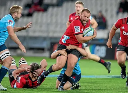  ?? PHOTOSPORT ?? Crusaders loosehead prop Joe Moody has recovered from a knee injury he suffered almost three weeks ago, and will start in the Super Rugby semifinal against the Hurricanes in Christchur­ch tomorrow night..