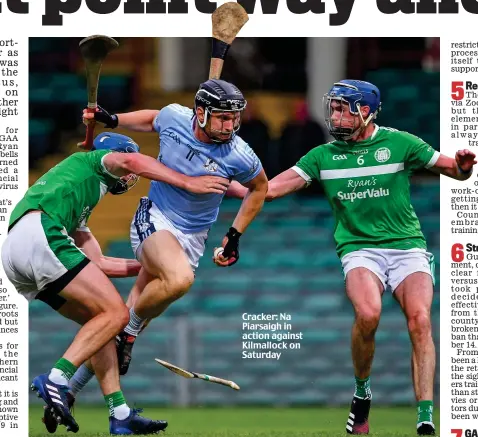  ??  ?? Cracker: Na Piarsaigh in action against Kilmallock on Saturday