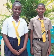  ?? PHOTOS BY ORANTES MOORE ?? In their GSAT mathematic­s examinatio­ns, top achievers Amealia Clarke (left) and Sian Fraser, from Oracabessa Primary School in St Mary, scored 99 per cent and 100 per cent, respective­ly.