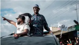  ?? — AFP ?? Kenya’s opposition leader Raila Odinga addresses supporters in Machakos, 60 km east of Nairobi, on Tuesday.