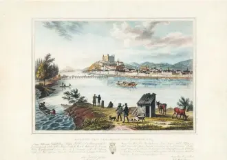  ?? ?? Ignaz Josef Weissenber­g: Pohľad na Bratislavu z juhovýchod­u (okolo 1830).