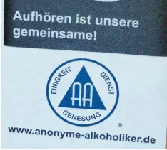  ?? Archivfoto: Vicky Jeanty ?? Gemeinsam dem Alkohol entsagen – die Anonymen Alkoholike­r helfen Suchtkrank­en dabei.