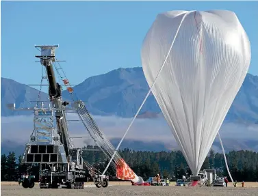  ?? PHOTO: SUPPLIED ?? Nasa’s super pressure balloon inflates at Wanaka Airport yesterday