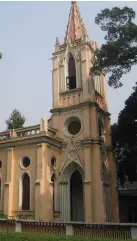  ??  ?? 1 2 3 4 5 6 7 Clockwise from top left: Western style building of the 19th Century-Shamian Island; Our Lady of Lourdes French church on Shameen; the banks of the Pearl River; the Roman Catholic Sacred Heart Cathedral and Sun Yat Sen Memorial Hall Metro...