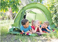  ??  ?? ALL PITCH IN
Camping in the garden is great fun for children – and you never know what you might see there once night has fallen