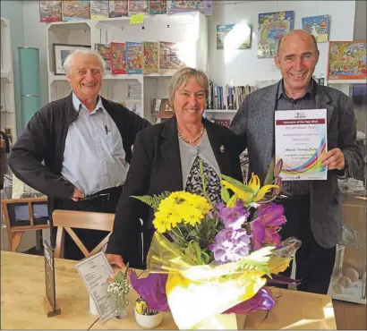  ??  ?? Members of the Isle of Luing Community Trust pick up the Social Enterprise of the Year award for their efforts that saw the Atlantic Islands Centre become a reality.