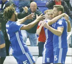  ??  ?? PARTY TIME: Birmingham celebrate their late winner