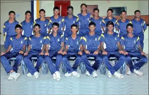  ??  ?? St Peter’s Squad: Chathura Obesekare (Captain), Anishka Perera (Vice Captain), Manelka De Silva, Dinuja Pieris, Jude Pieris, Ranul Perera, Geeshan Rodrigo, Santhush Gunathilak­e, Vinul Gunawardha­ne, Nivantha Fernando, Shevon Perera, Shanil Botheju,...