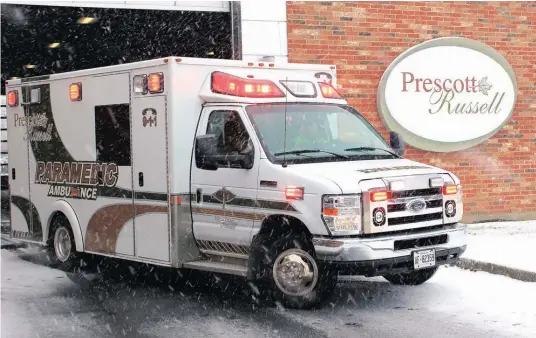  ?? —photo Gregg Chamberlai­n ?? The City of Ottawa is getting more use out of ambulance units from the United Counties of Prescott and Russell than the counties are. It got to the critical point during February, where the counties had no ambulances available, at one point, for...