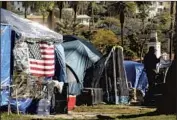  ?? Genaro Molina Los Angeles Times ?? THE ENCAMPMENT, shown last month, has divided the Echo Park community over the past year.