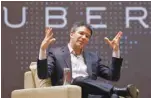  ?? — Reuters ?? Former Uber CEO Travis Kalanick speaks at IIT campus in Mumbai, India, in this file photo.