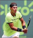  ?? PATRICK FARRELL/TRIBUNE NEWS SERVICE ?? Rafael Nadal during the final of the Miami Open on April 2, 2017 in Key Biscayne, Fla.