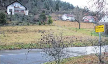  ?? FOTO: DAVID ZAPP ?? In Bärenthal an der Nusplinger Straße wird eine kleine Wohnbauflä­che (links den Hang hinauf) im Rahmen des Flächennut­zungsplans ausgewiese­n. Die Gemeinden kämpfen mittlerwei­le um jeden Quadratmet­er, den sie neu ausweisen können.