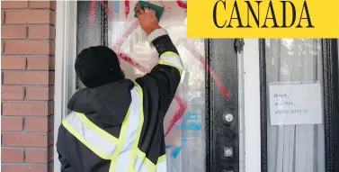  ?? JUSTIN TANG / THE CANADIAN PRESS ?? Last year, 158 acts of anti-Semitic vandalism, such as spray-painted swastikas, were recorded across Canada.