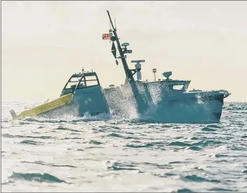  ??  ?? SOPHISTICA­TED
The new robot is set to replace the navy's fleet of glass-hulled minehunter­s