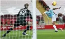  ?? Photograph: Clive Brunskill/EPA ?? Caoimhin Kelleher wore a shirt in the first half with his name spelled incorrectl­y.