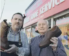  ??  ?? Ian Humphrey and dad Alan run Smith’s Shoe Service.