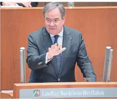  ?? FOTO: DPA ?? NRW-Ministerpr­äsident Armin Laschet im Plenum des Landtags.
