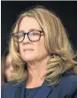  ?? Picture:AFP POOL/SAUL LOEB ?? SENATE HEARING: Christine Ford, who has accused US Supreme Court nominee Brett Kavanaugh of sexually assaulting her, testifies in the senate judiciary committee confirmati­on hearing in Washington, DC