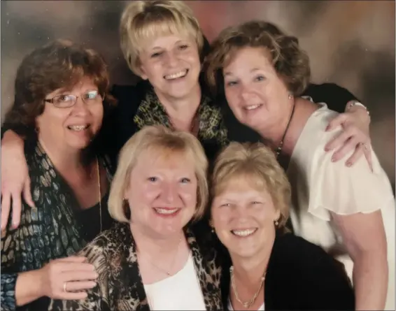  ?? COURTESY OF RICH STANISLAW ?? Getting together in advance of their upcoming 70th birthday party are, back row from left, Diane Ohlinger, Linda Ellison and Diane Miller, and front row, from left, Marilyn Adam and Janice Stanislaw.