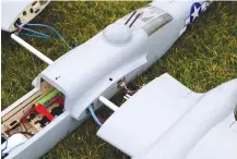  ??  ?? Field assembly is speedy thanks to the simple wing-retention system and quick-release retract T air connectors. Battery access is made easy with the removable canopy hatch, and there is plenty of room in there for just about any-size battery you’d like...