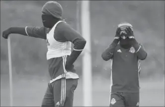  ?? THE CANADIAN PRESS FILE PHOTO ?? Toronto FC’s Jozy Altidore, left, and Sebastian Giovinco will be out for the first of two games with Columbus, starting Tuesday on the road. Both will be back home for Game 2 of the total aggregate score series Nov. 29.