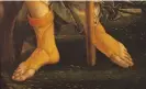  ?? Photograph: Mondadori Portfolio/Getty Images ?? A detail from Pallas and the Centaur by Botticelli … style-conscious Pallas wears pale leather boots, stitched at the sides.