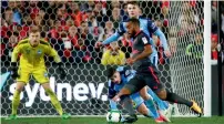  ?? Reuters ?? Lacazette in action during the match against Sydney FC. —