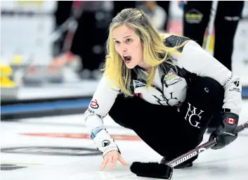  ?? POSTMEDIA FILES ?? Jennifer Jones skipped her team to an undefeated record en route to winning gold at the 2014 Winter Olympics. Jones is co- favourite along with Rachel Homan to win the Canadian curling trials and represent Canada at the 2018 Olympics.