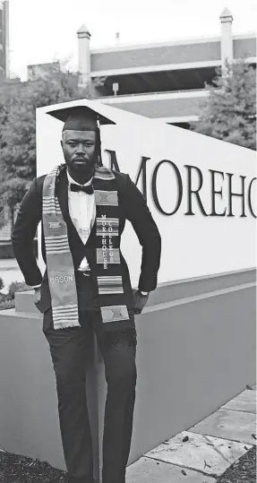  ?? JERRON TAYLOR ?? Jerron Taylor, 22, a Morehouse graduate, calls Robert Smith’s promise to cover student loans a “big blessing.”