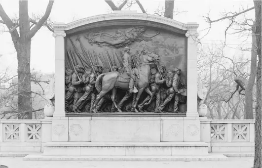  ??  ?? 1. Artwork title, 0000, Artist Name (0000), medium, 00 × 00cm. Collection Name 3. The Robert Gould Shaw Memorial, sculpted by Augustus Saint-Gaudens and unveiled in Boston in 1897 (photo: 1900–15)