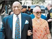  ?? DOMINICK REUTER/GETTY-AFP ?? Bill Cosby and wife, Camille, arrived for closing arguments in his retrial. Camille Cosby called the verdict “mob justice.”