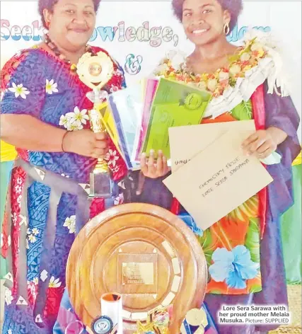  ?? Picture: SUPPLIED ?? Lore Sera Sarawa with her proud mother Melaia Musuka.