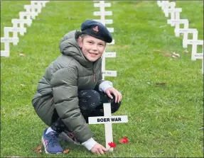  ?? Pictures: PAUL CARRACHER ?? PROUD: Hazel Penfold, at Horsham’s Anzac Day dawn service, is wearing her father Alan’s South African Army beret. Alan served in the Army in the 1990s.