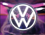  ??  ?? This file photo shows the VW logo on a car at a VW factory opening ceremony for electric cars in Zwickau, Germany. (AP)