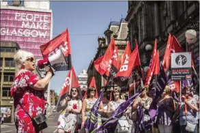  ??  ?? Workers have been protesting over the equal pay dispute