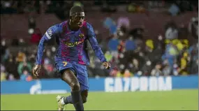  ?? FOTO: PEP MORATA ?? Dembélé revolucion­ó el ataque del Barça contra el Benfica