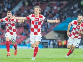  ?? FOTO: AP ?? Luka Modric es la gran estrella y principal esperanza del conjunto balcánico
