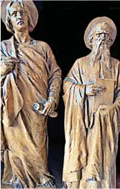 ?? ?? Pair of French 19th century terracotta saints
